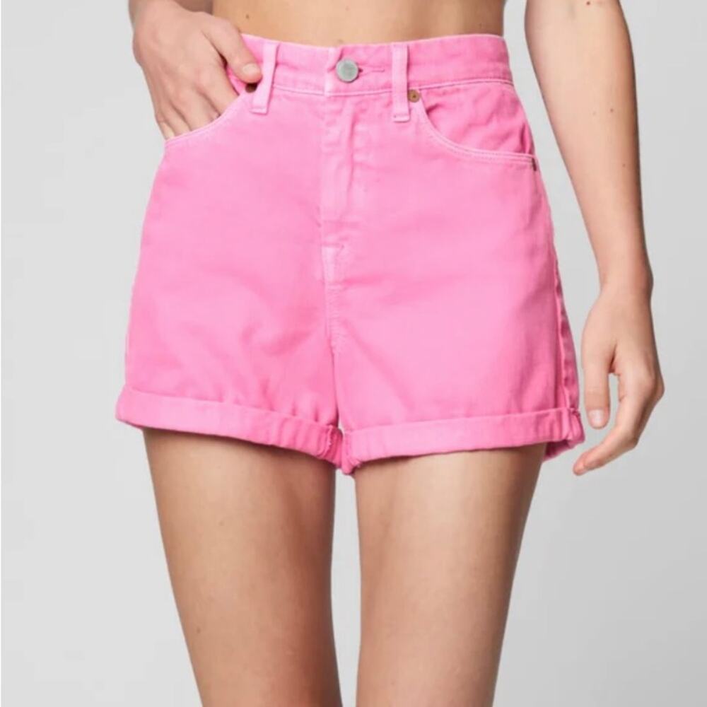 Blank NYC High Rise Mom Denim Shorts  Neon Pink 100% Cotton Women’s 29 NIP